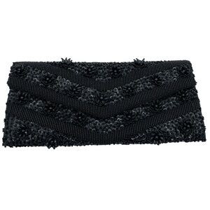 Star Brand Black Sequin Beaded Evening Clutch Bag